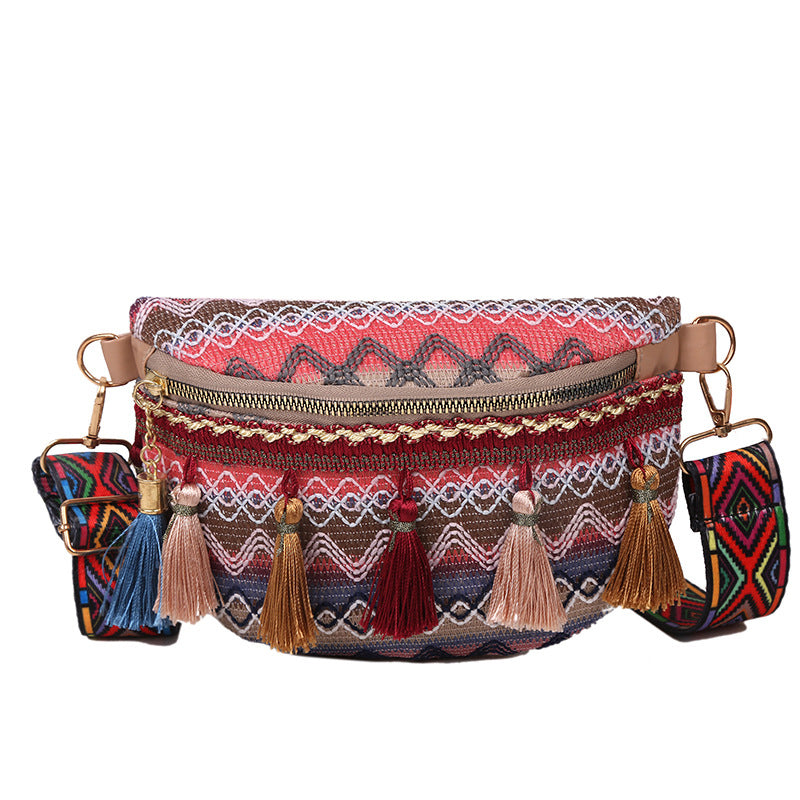 🥳Anul Nou de vânzare 40% off🌈Vintage Colorat colorat Handwoven Waist Bag