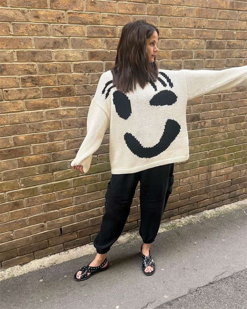 ✨Produse noi 40% off🌈Smiley knitted jumper