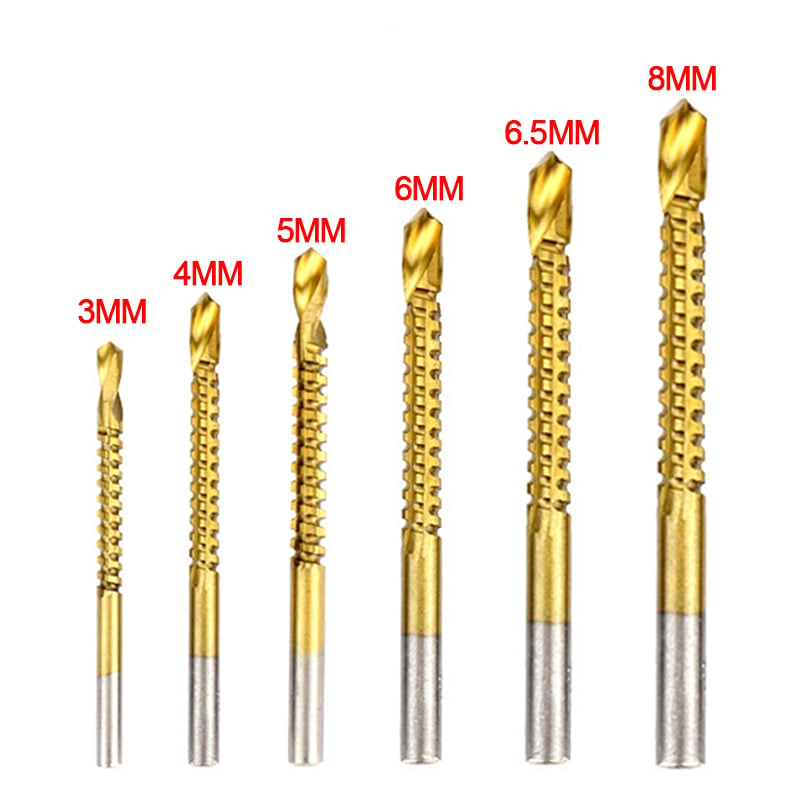 【numerar la livrare (COD)】Twist Drill Bit Set de instrumente de putere Accesorii (6 bucăți)