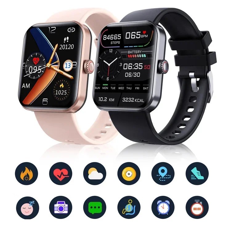 【Detecția ritmului cardiac de 24 de ore】Bluetooth smartwatch（Suportă 24 de limbi）