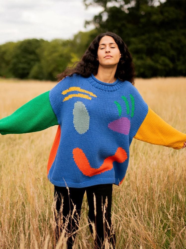 ✨Produse noi 40% off🌈Smiley knitted jumper