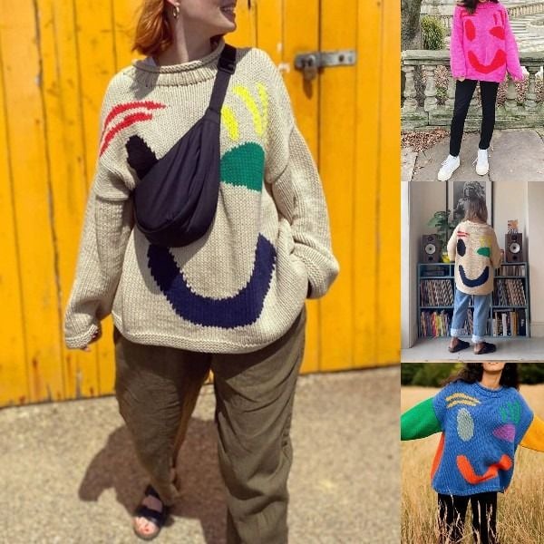 ✨Produse noi 40% off🌈Smiley knitted jumper