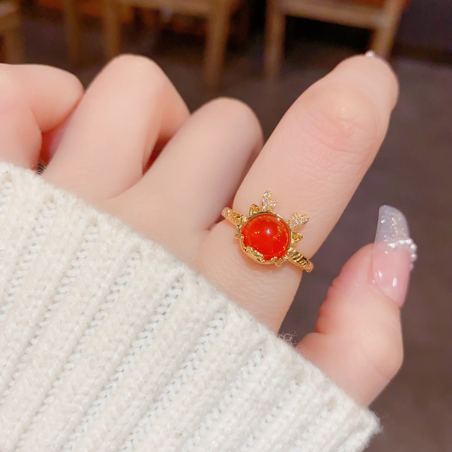 🌟Produse noi 40% off🐉 Inel drăguț Dragon Lucky Ring pentru femei