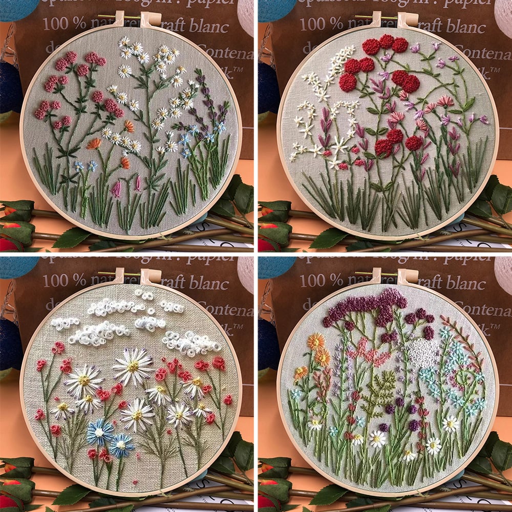 🎉 Vânzare de Crăciun 50% reducere 🎄 Kit de broderie Hoop Flower pentru începători