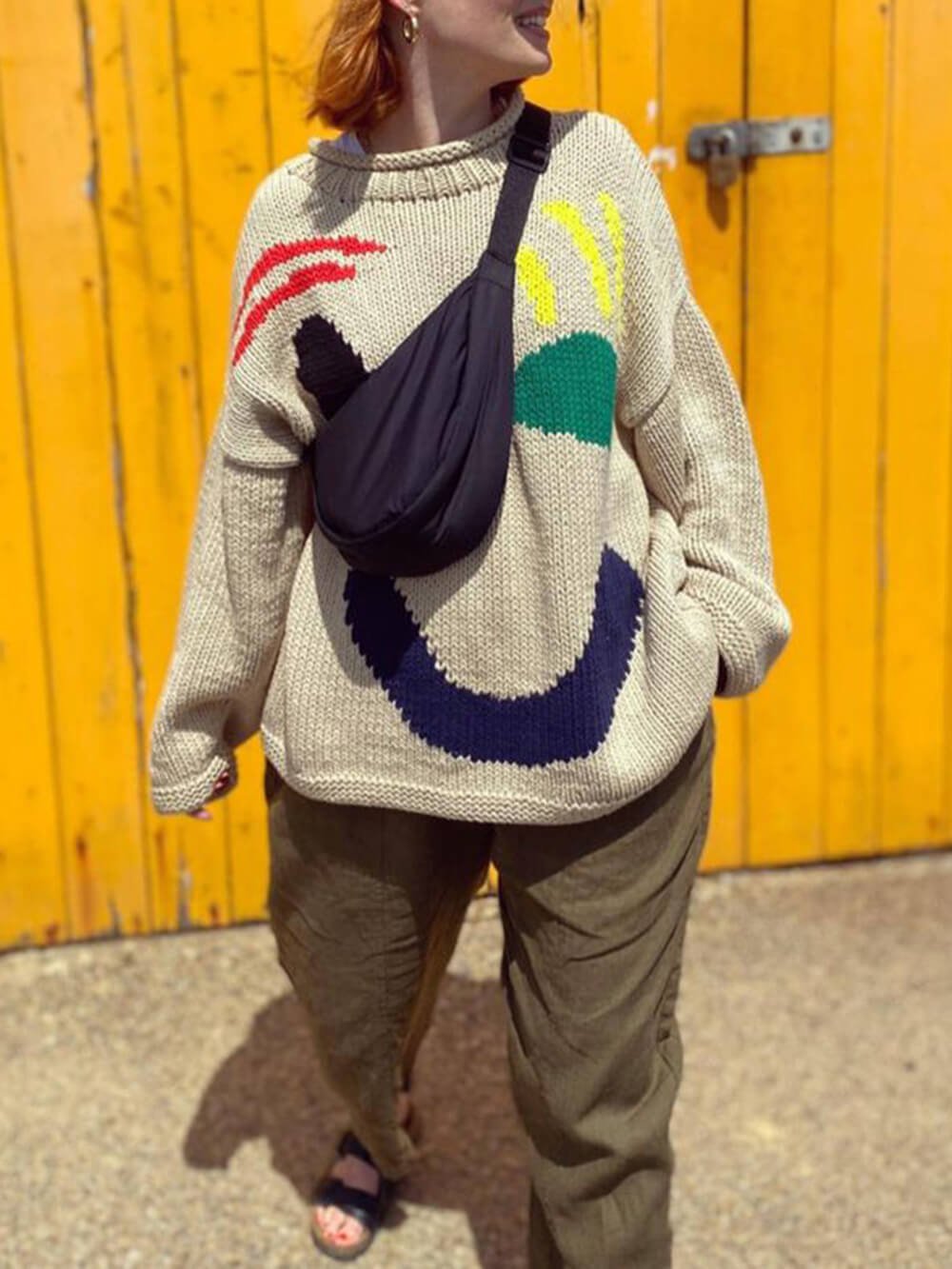 ✨Produse noi 40% off🌈Smiley knitted jumper