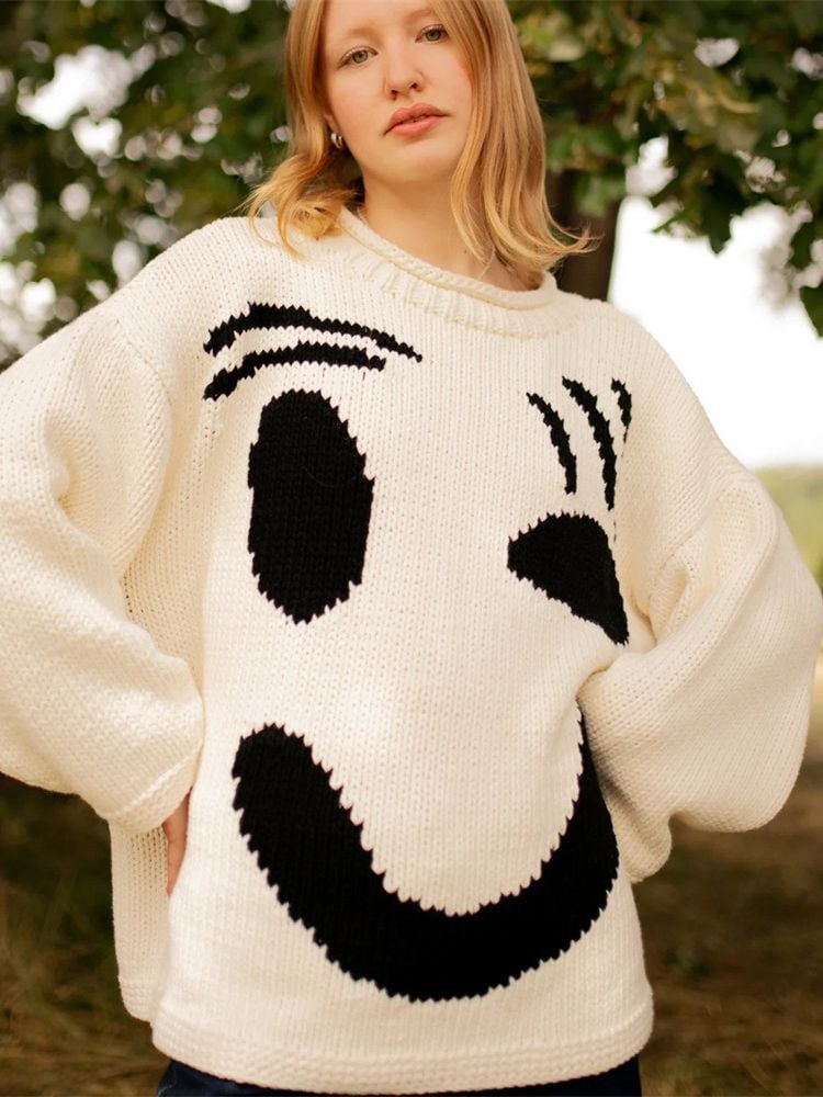 ✨Produse noi 40% off🌈Smiley knitted jumper