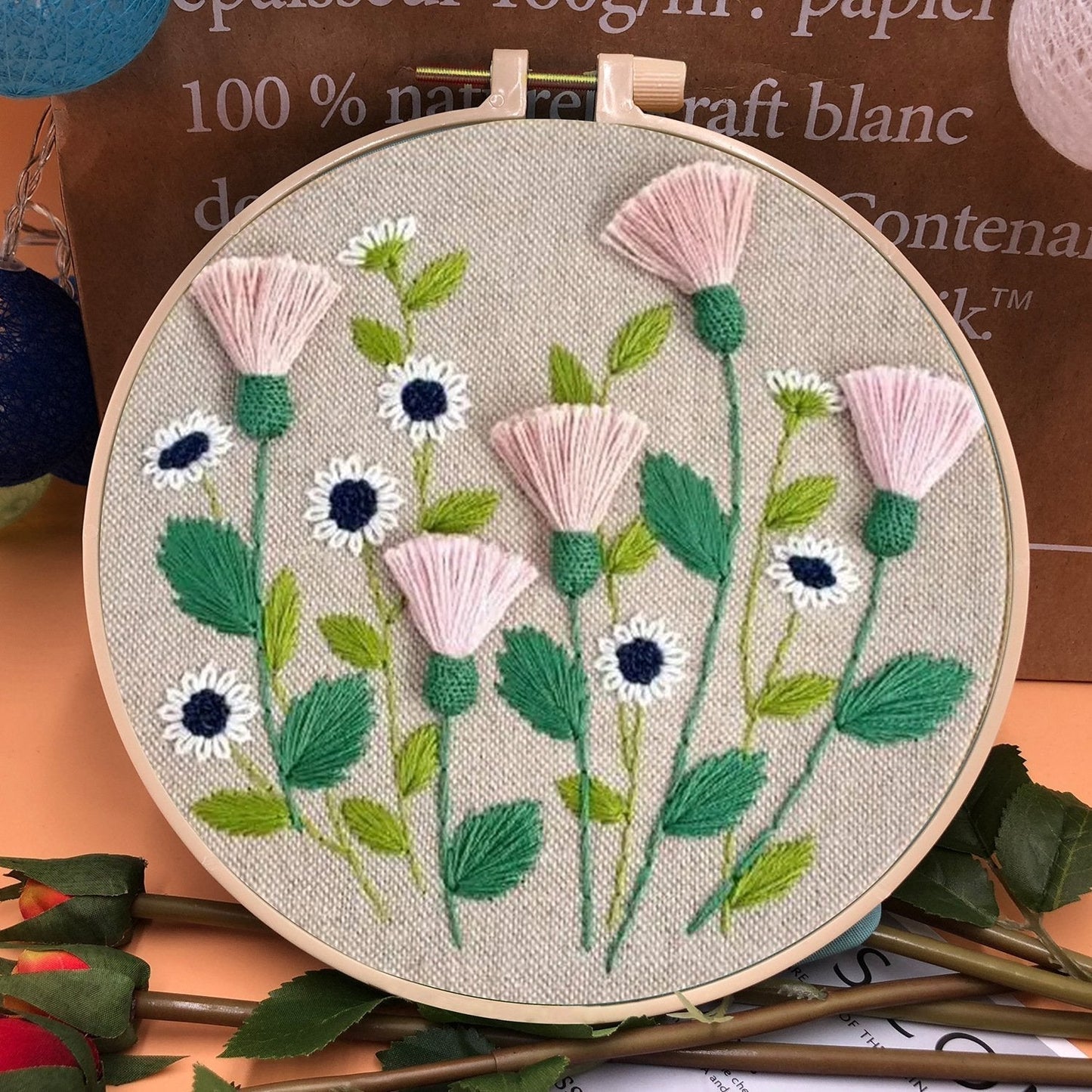 🎉 Vânzare de Crăciun 50% reducere 🎄 Kit de broderie Hoop Flower pentru începători