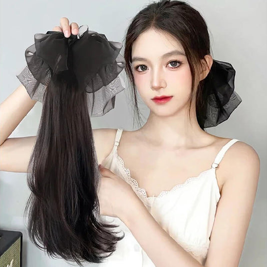 🥳Vânzare de iarnă 40% off🎀Peruca lungă de femei curly ponytail coadă de cal lung