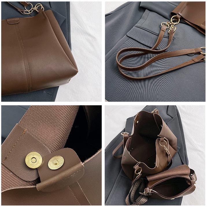 🥳Produse noi 40% off💖Femei Tote Bag Crossbody sac de umăr sac de 2 piese Set de 2 piese