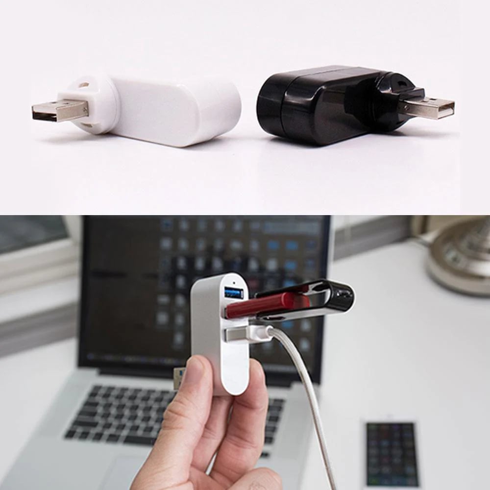 ✨Stație de andocare USB💻Conector USB multifuncțional mini rotativ cu 3 porturi