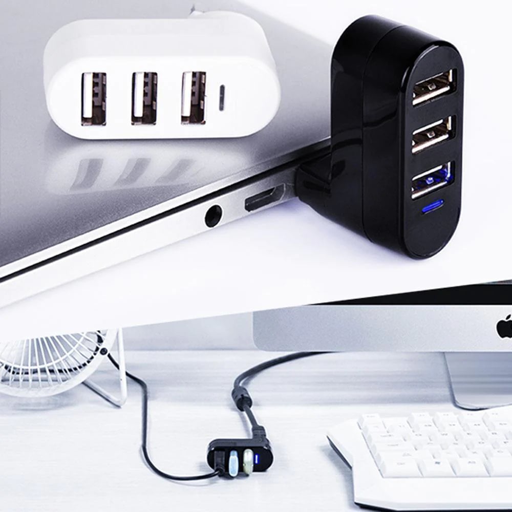 ✨Stație de andocare USB💻Conector USB multifuncțional mini rotativ cu 3 porturi